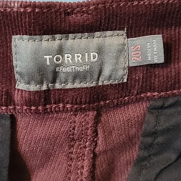 Torrid 20S Corduroy Pants in Deep Burgundy - Picture 4 of 10